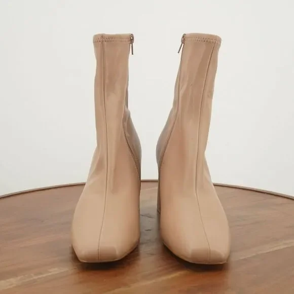 Steve Madden Womens Harli Ankle Boots Booties Faux Leather Blush Pink Heeled 10M - Picture 3 of 9